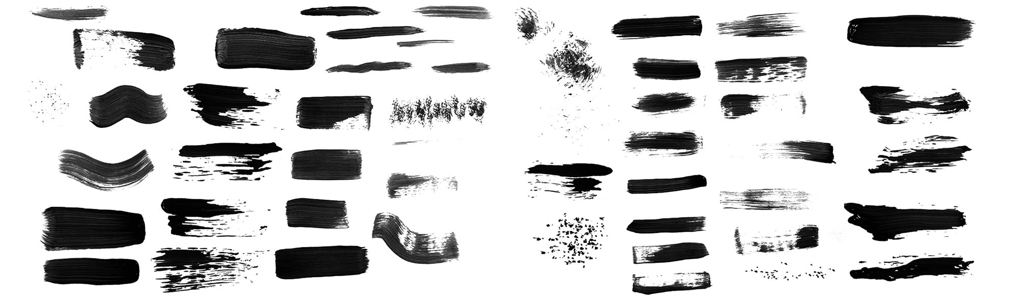 This is an image of the different brish strokes that were painted onto paper